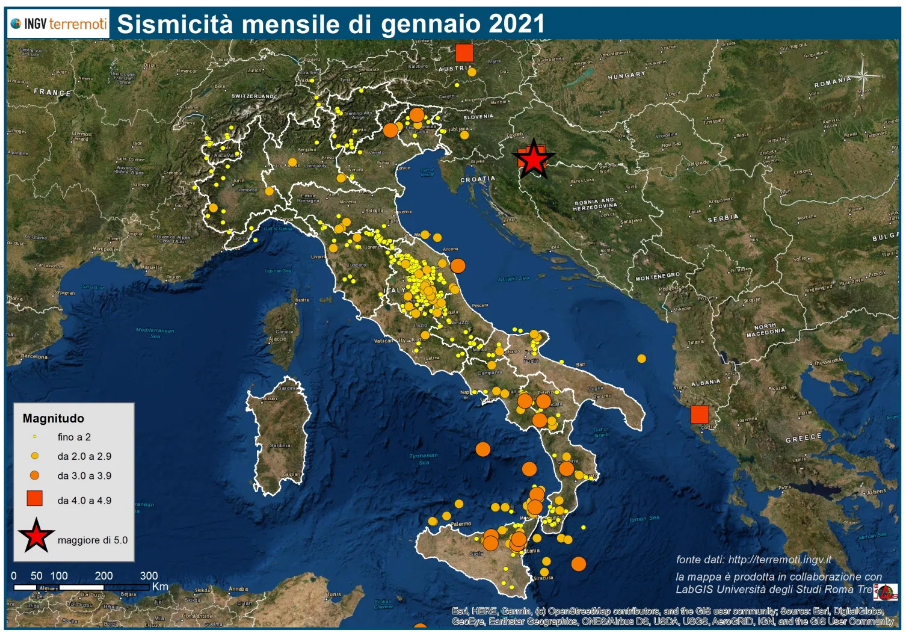 Ingv Le Mappe Mensili Della Sismicità Di Gennaio 2021 Blueplanetheartit 4298